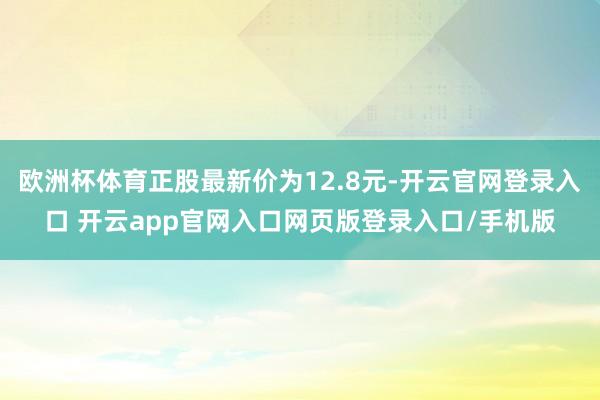 欧洲杯体育正股最新价为12.8元-开云官网登录入口 开云app官网入口网页版登录入口/手机版