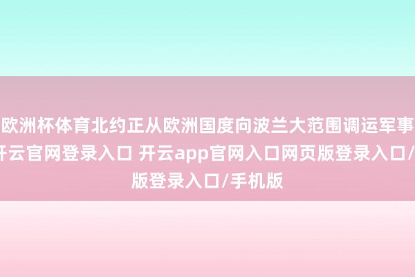欧洲杯体育北约正从欧洲国度向波兰大范围调运军事装备-开云官网登录入口 开云app官网入口网页版登录入口/手机版