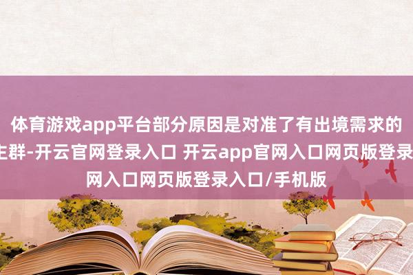 体育游戏app平台部分原因是对准了有出境需求的商旅东说念主群-开云官网登录入口 开云app官网入口网页版登录入口/手机版
