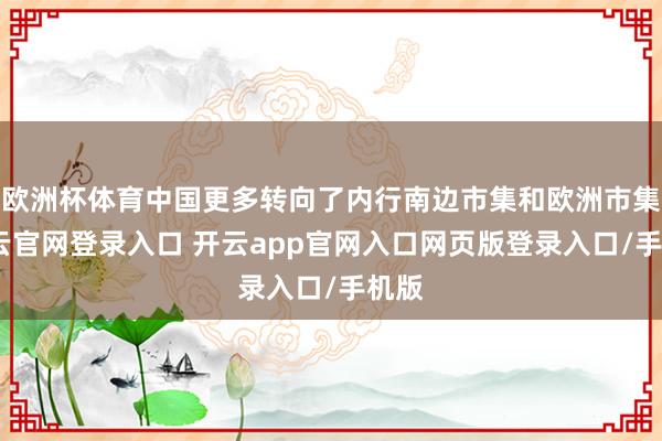欧洲杯体育中国更多转向了内行南边市集和欧洲市集-开云官网登录入口 开云app官网入口网页版登录入口/手机版
