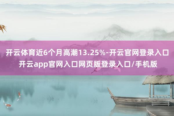 开云体育近6个月高潮13.25%-开云官网登录入口 开云app官网入口网页版登录入口/手机版