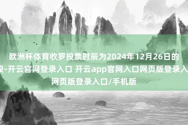 欧洲杯体育收罗投票时辰为2024年12月26日的交游时辰段-开云官网登录入口 开云app官网入口网页版登录入口/手机版