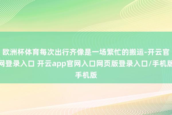 欧洲杯体育每次出行齐像是一场繁忙的搬运-开云官网登录入口 开云app官网入口网页版登录入口/手机版