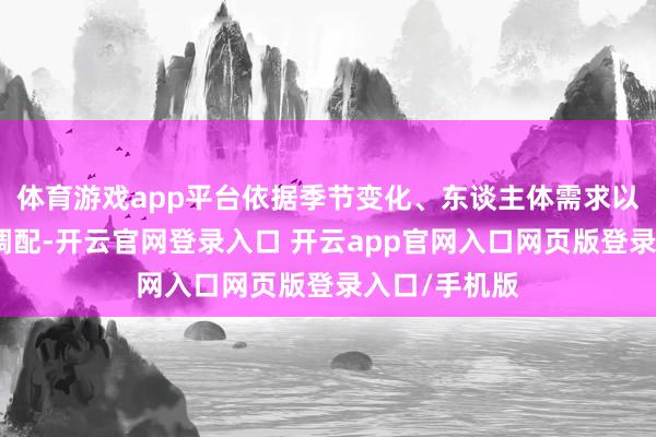 体育游戏app平台依据季节变化、东谈主体需求以及药材特质调配-开云官网登录入口 开云app官网入口网页版登录入口/手机版