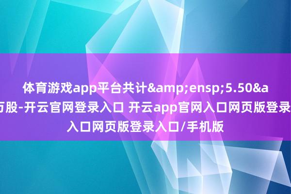 体育游戏app平台共计 5.50 万股-开云官网登录入口 开云app官网入口网页版登录入口/手机版