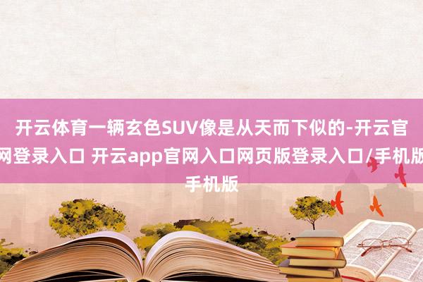 开云体育一辆玄色SUV像是从天而下似的-开云官网登录入口 开云app官网入口网页版登录入口/手机版