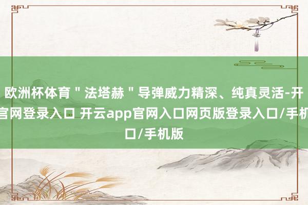 欧洲杯体育＂法塔赫＂导弹威力精深、纯真灵活-开云官网登录入口 开云app官网入口网页版登录入口/手机版