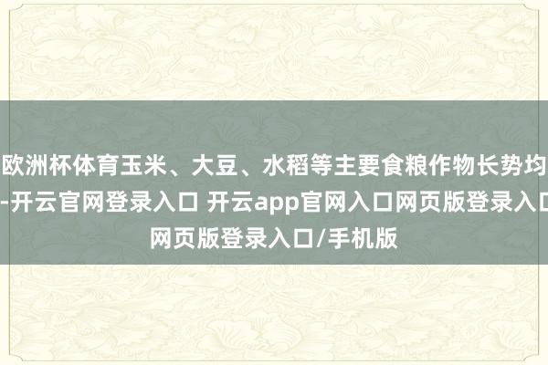 欧洲杯体育玉米、大豆、水稻等主要食粮作物长势均好于上年-开云官网登录入口 开云app官网入口网页版登录入口/手机版